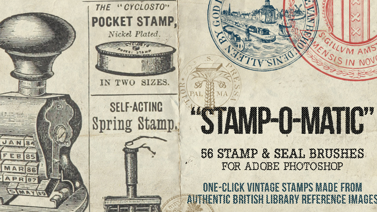 Stamp-O-Matic - Vintage Photoshop печать и штамп - Кисти