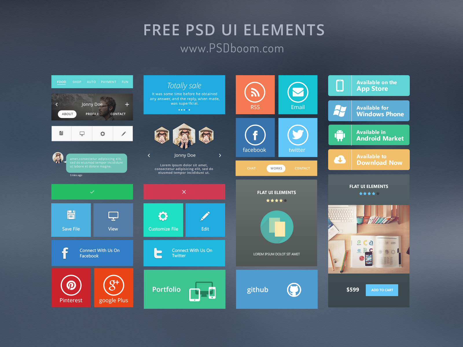 Free PSD UI elements PSDboom